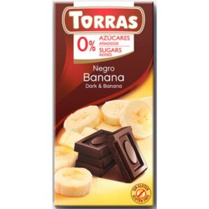 Torras étcsokoládé banános cukor- és gluténmentes 75g