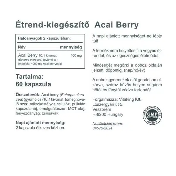 Vitaking Acai Berry kapszula - 60db - Image 2