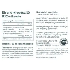 Vitaking B12-vitamin 1000mcg kapszula - 60db - Image 2