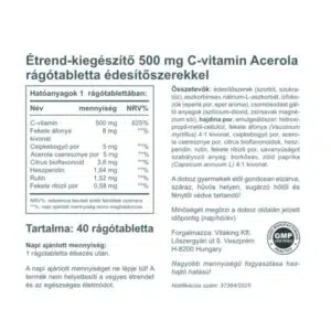 Vitaking C-500 Acerola epres  rágótabletta - 40db - Image 2