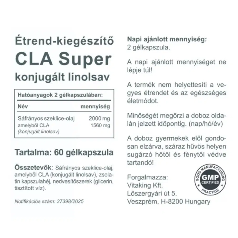 Vitaking CLA Super gélkapszula - 60 db - Image 2