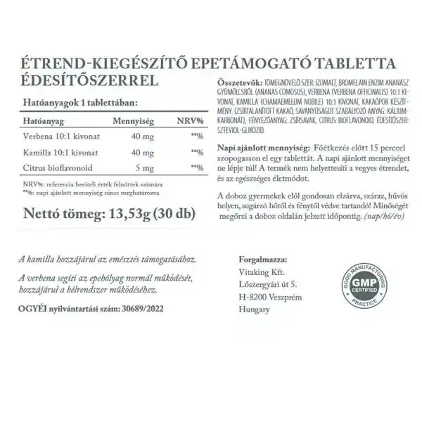 Vitaking Epetámogató tabletta - 30db - Image 2