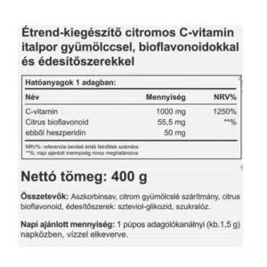 Vitaking Instant C-vitamin 1000mg citrom ízű italpor - 400g - Image 2