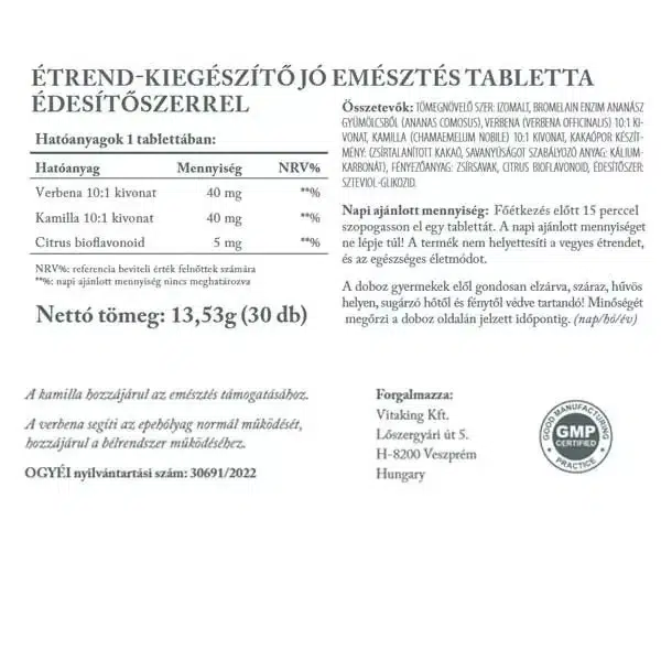 Vitaking Jó emésztés tabletta - 30db - Image 2