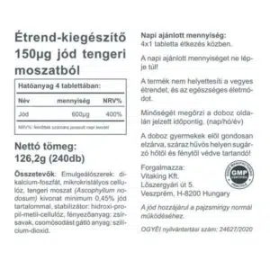 Vitaking Jód (IODINE) tabletta - 240db - Image 2