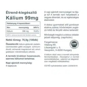 Vitaking Kálium kapszula - 100db - Image 3