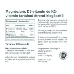 Vitaking Magne Trio Mg + K2 + D3-vitamin kapszula - 80db - Image 2