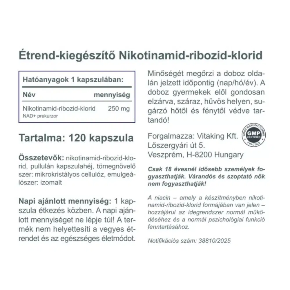 Vitaking NAD+250 kapszula - 120db - Image 2