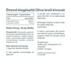 Vitaking Olajfalevél kivonat - 60db - Image 2