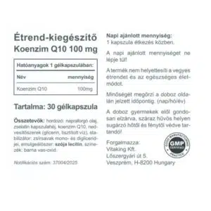Vitaking Q10 koenzim 100mg kapszula - 30 db - Image 2