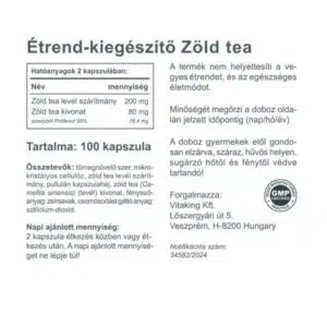Vitaking Zöld Tea kapszula - 100db - Image 2