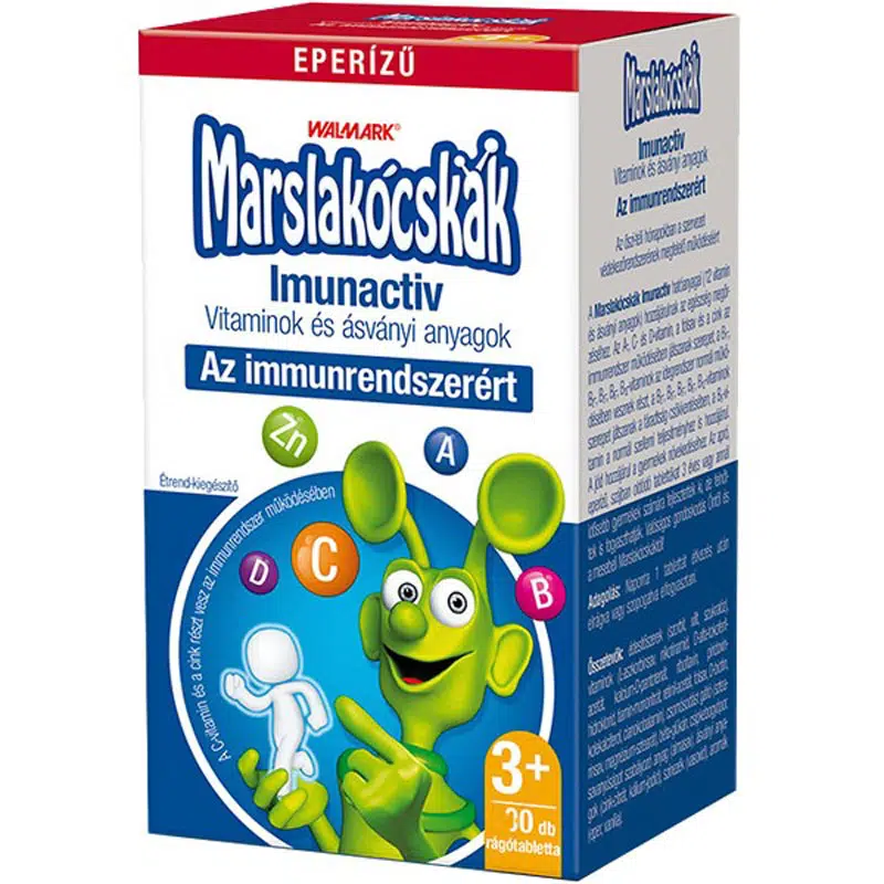 Walmark Marslakócskák Imunactiv Epres ízű rágótabletta 100db