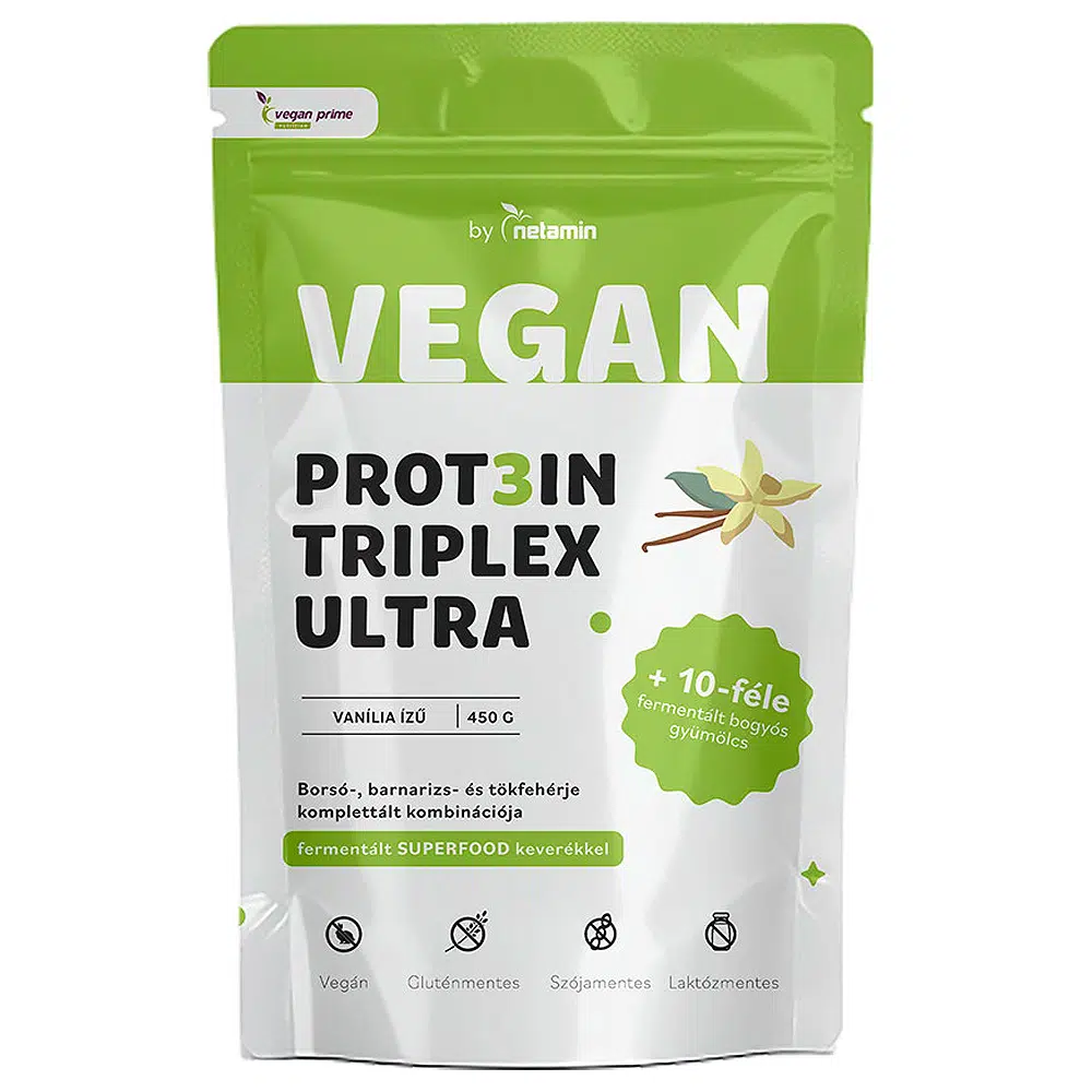 Netamin Vegan Prot3in Triplex Ultra Superfood keverékkel-Vanília 450g