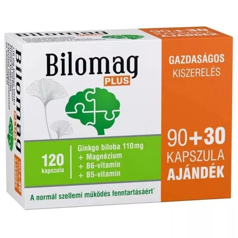Bilomag Plus Ginkgo biloba kapszula 90+30db