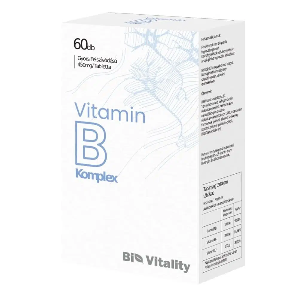 Bio Vitality B-vitamin komplex filmtabletta 60db