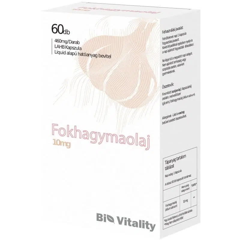 Bio Vitality Fokhagymaolaj lágy zselé kapszula 60db