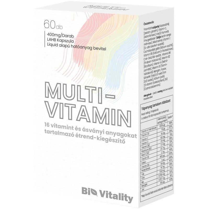 Bio Vitality Multi-vitamin 400mg/lágy zselé kapszula 60db