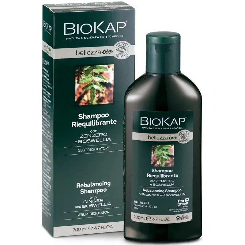 Biokap Bellezza bio Kiegyensúlyozó sampon gyömbérrel és tömjénfával 200ml