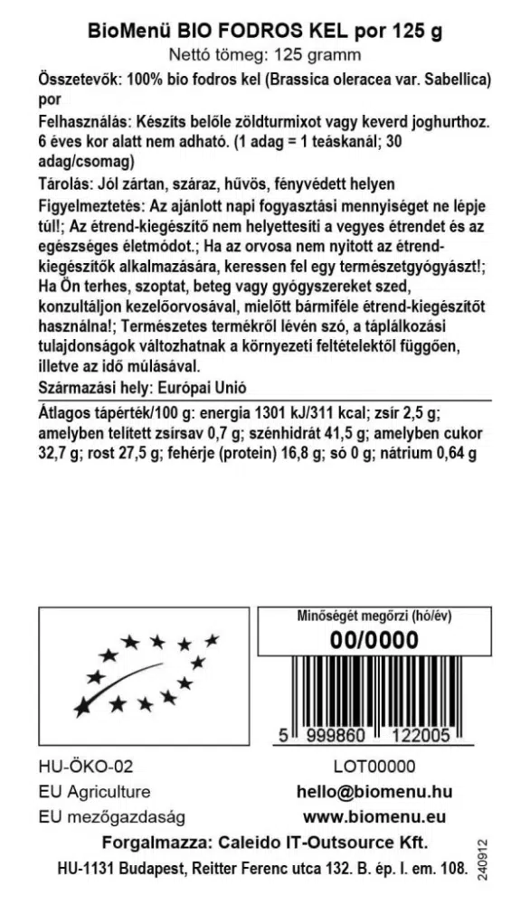 Biomenü Bio fodros kel por - 125g - Image 2