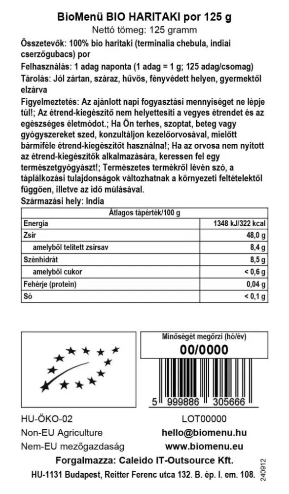Biomenü Bio Haritaki por - 125g - Image 2