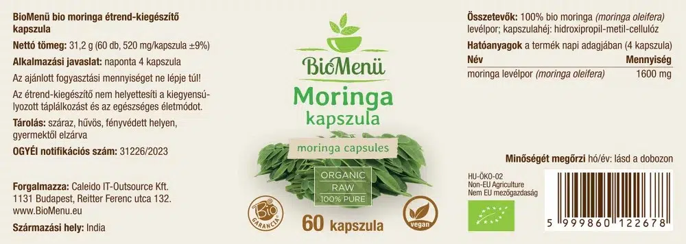 Biomenü Bio moringa kapszula - 60db - Image 2