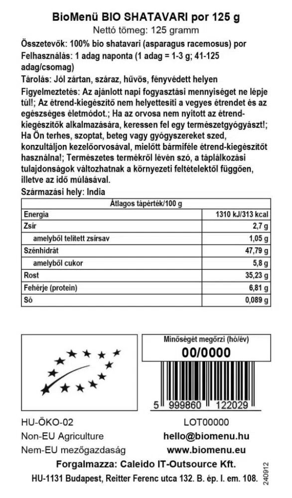 Biomenü Bio Shatavari por - 125g - Image 2