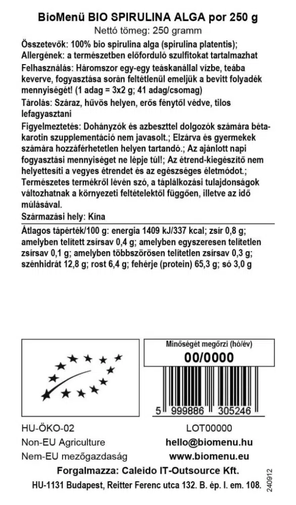 Biomenü bio spirulina algapor - 125g - Image 2