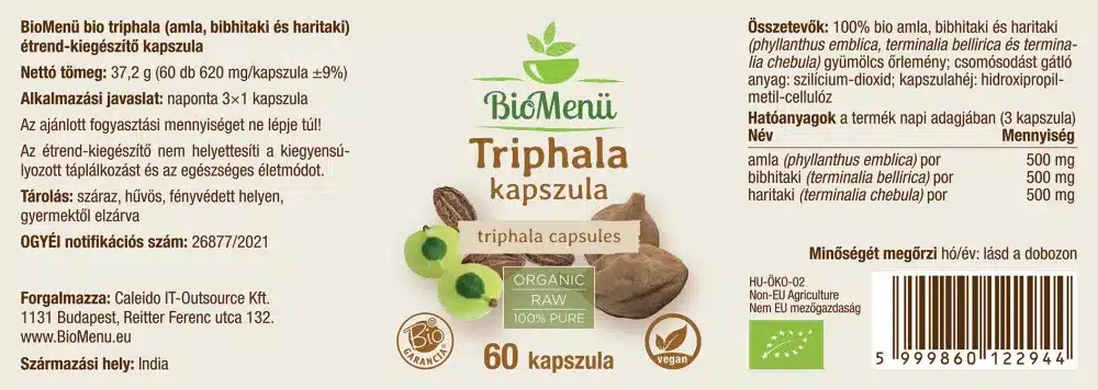 Biomenü Bio Triphala kapszula - 60db - Image 2