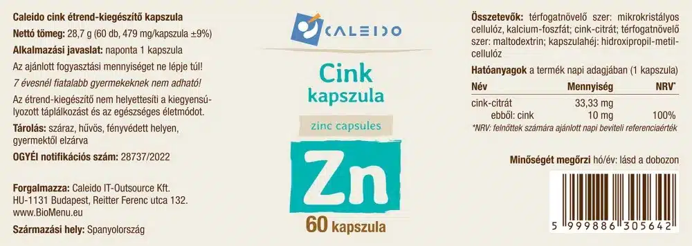 Caleido Cink kapszula - 60db - Image 2