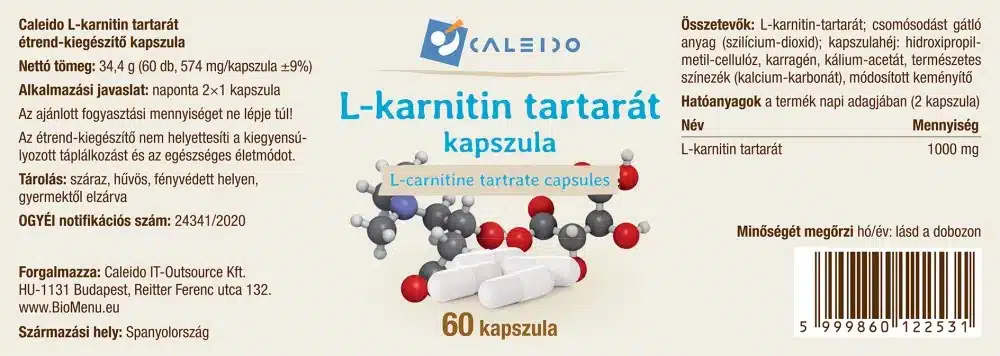 Caleido L-Karnitin Tartarát kapszula - 60db - Image 2