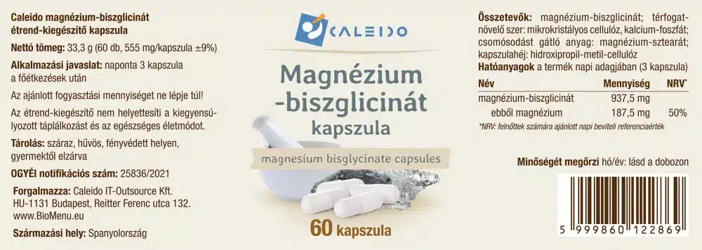 Caleido Magnézium-biszglicinát kapszula - 60db - Image 2