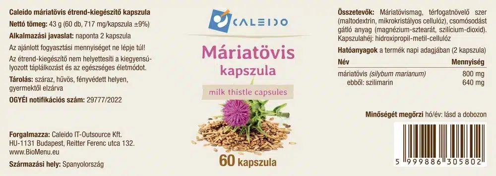 Caleido Máriatövis kapszula - 60db - Image 2