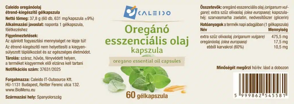Caleido Oregánó esszenciális olaj kapszula - 60db - Image 2