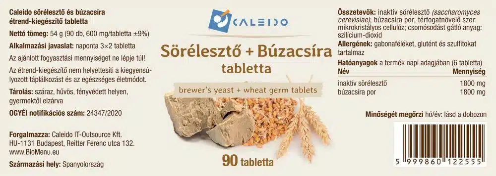 Caleido Sörélesztő + Búzacsíra tabletta - 90db - Image 2