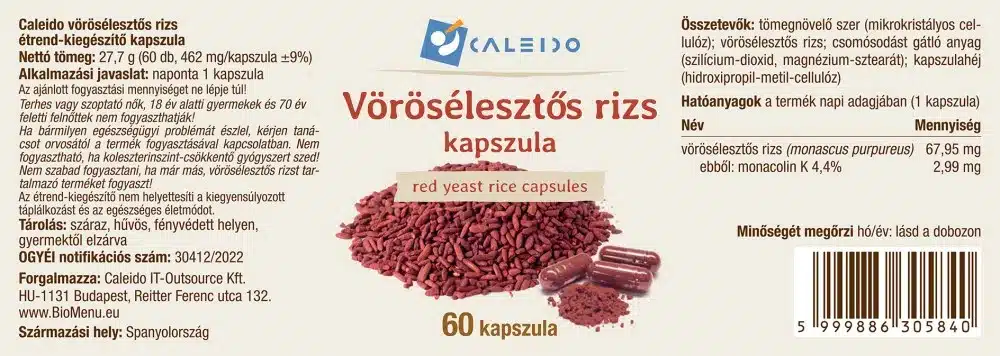 Caleido Vörösélesztős Rizs kapszula - 60db - Image 2