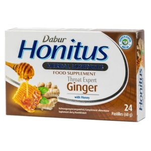 Dabur Honitus Ginger-gyömbér ízű gyógynövényes szopogató tabletta mézzel 24db