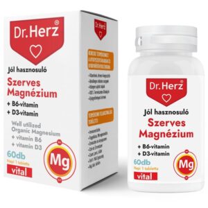 Dr. Herz Szerves Magnézium+B6+D3-vitamin tabletta 60db