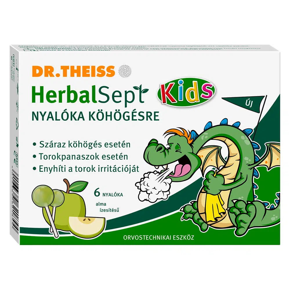 Dr.theiss Herbalsept Alma ízű nyalóka köhögés ellen 6db