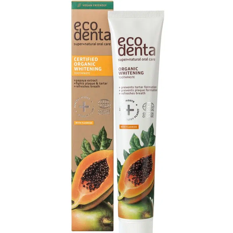 Ecodenta MINŐSÍTETT fehérítő bio fogkrém papajával 75ml