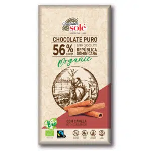 Chocolates Solé 56% Bio FAHÉJAS Étcsokoládé 100g