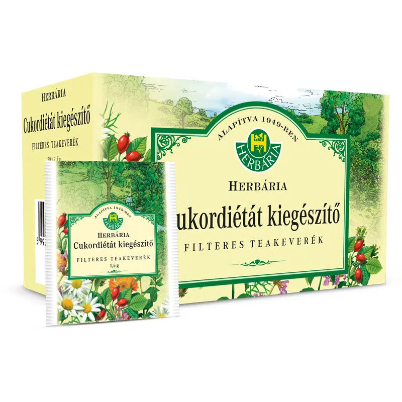 Herbária Cukordiétát kiegészítő teakeverék filteres 20db