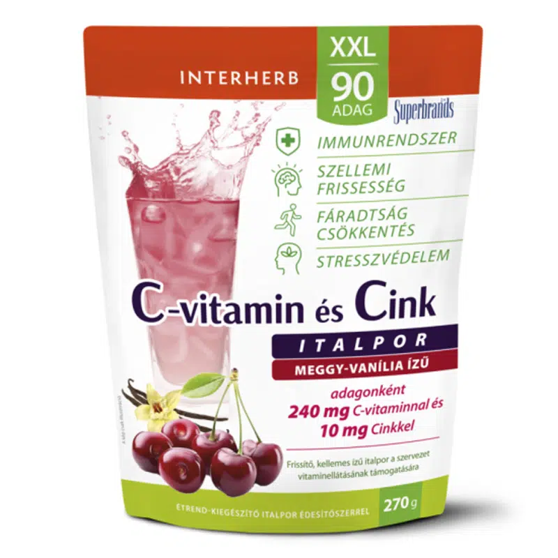 Interherb XXL C+Cink meggy-vanília italpor 270g