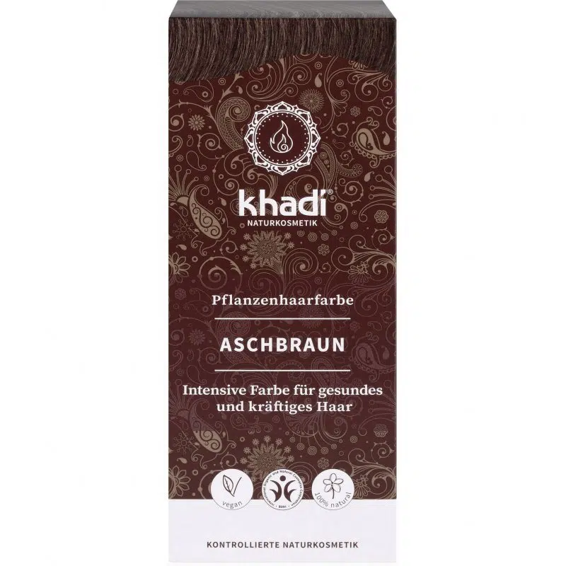 Khadi Növényi hajfesték - hamvas középbarna 100g