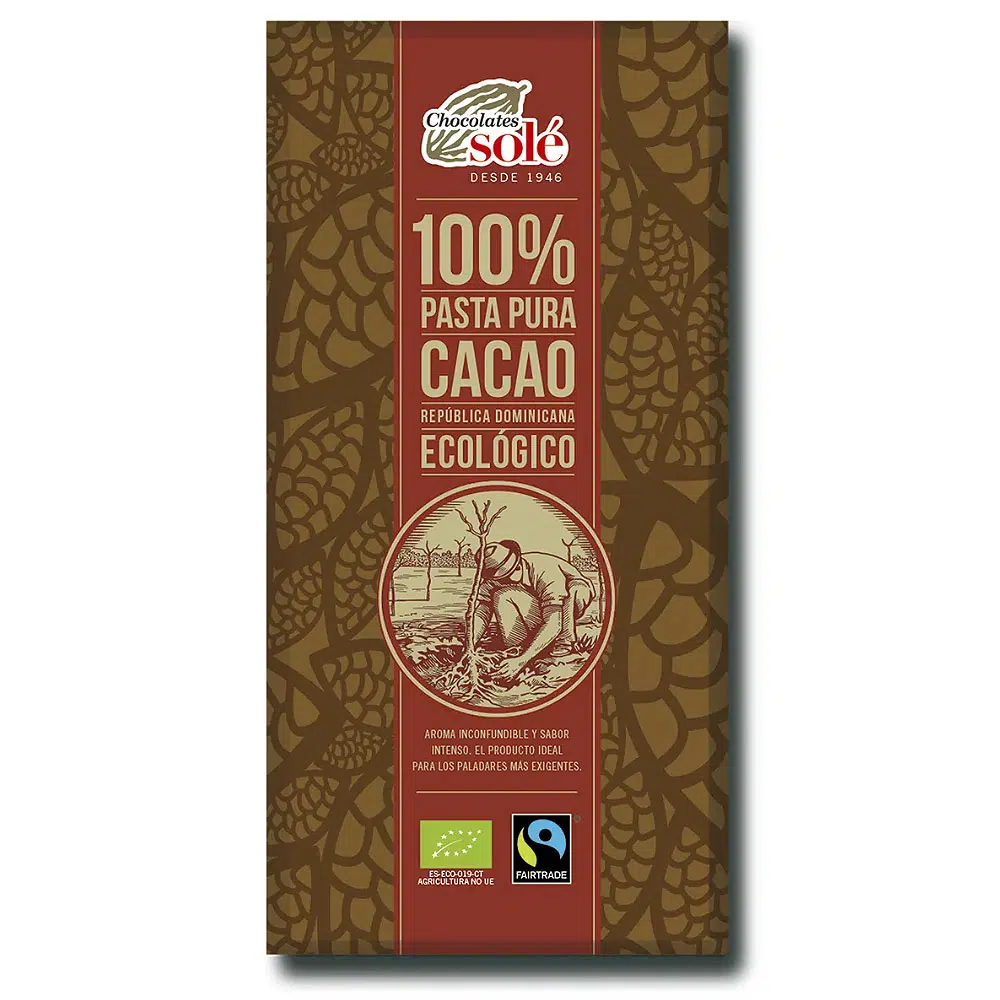 Chocolates Solé 100% Bio Étcsokoládé 90g