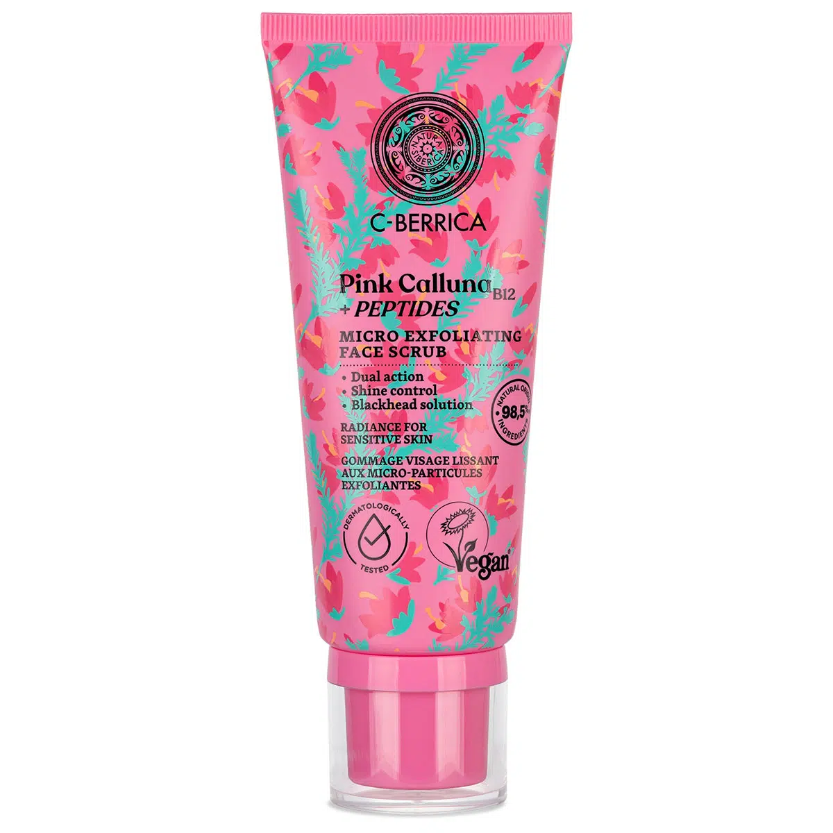 Natura Siberica C-Berrica Pink Calluna Mikrohámlasztó arcradír - 100ml