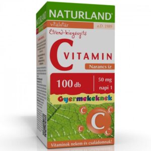 Naturland C-vitamin 50mg narancs ízű rágótabletta gyerek 100db