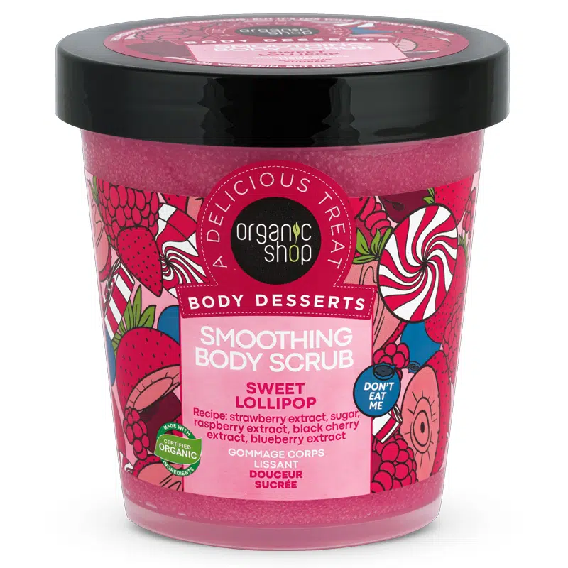 Organic Shop Bőrkisimító testradír "Édes cukorka" 450ml