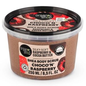 Organic Shop “Csokis málna” Puhító testradír málnával és kakaóvajjal 250ml