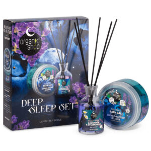 Organic Shop "Deep Sleep" ajándék SZETT (Nightfall fürdősó 300g+"Sleep well" Lakásillatosító levendulával és kamillával 125 ml)