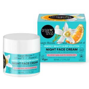 Organic Shop Éjszakai arckrém narancsvirággal E-vitaminnal és mandulaolajjal 50ml